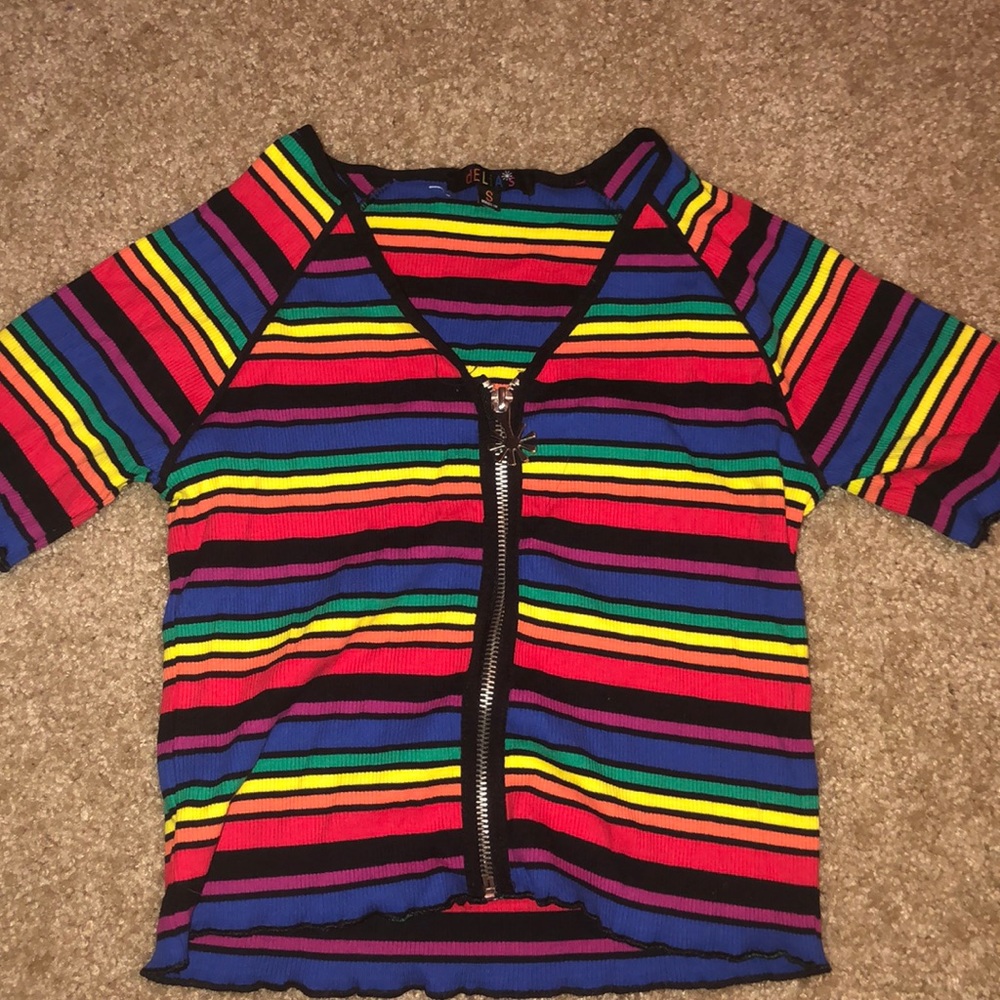 NEVER WORN STRIPED DOLLSKILL DELIAS ZIP TOP